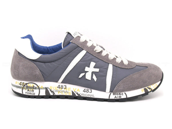 Premiata uomo lucy camoscio tessuto uomo grigio